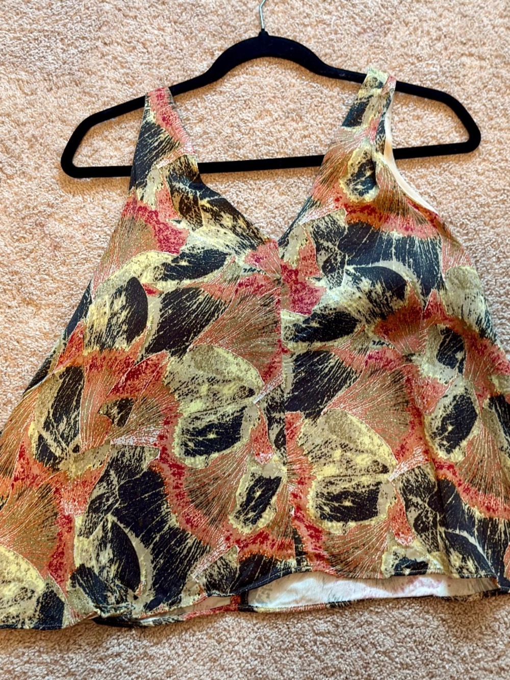 Abstract Print V-Neck Tank Top
